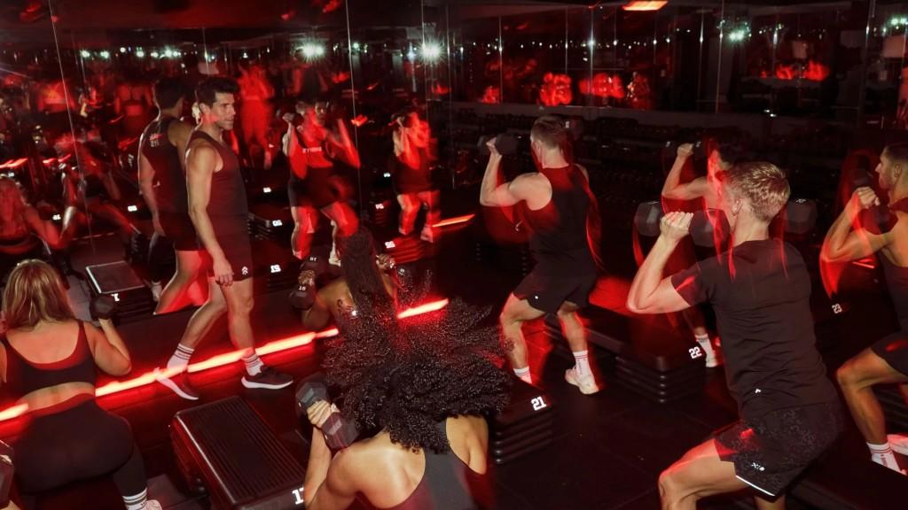 Barry's Red Room workout class in session