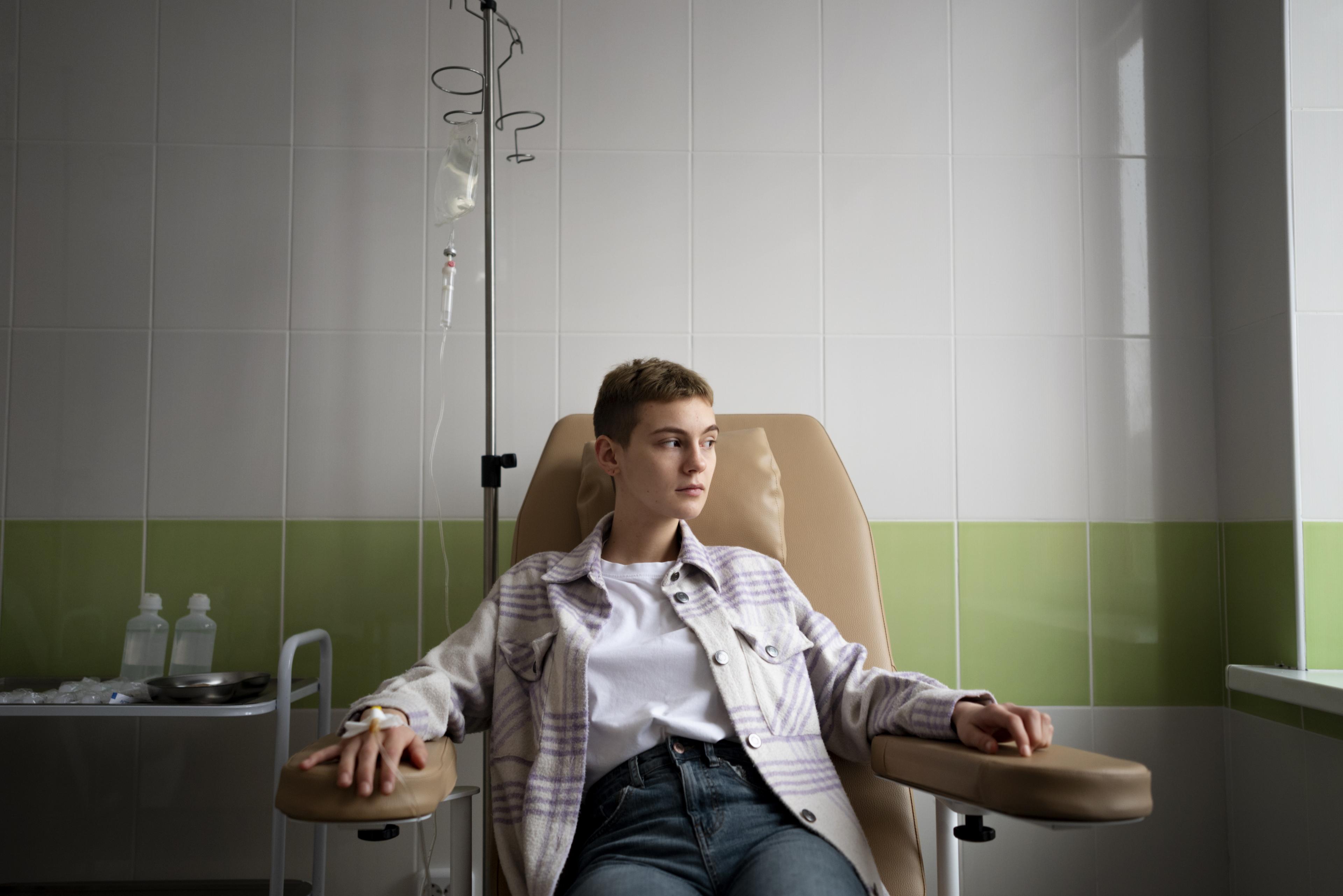 Client receiving hydration IV therapy at NY Drip Lounge